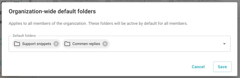 default folders dialog