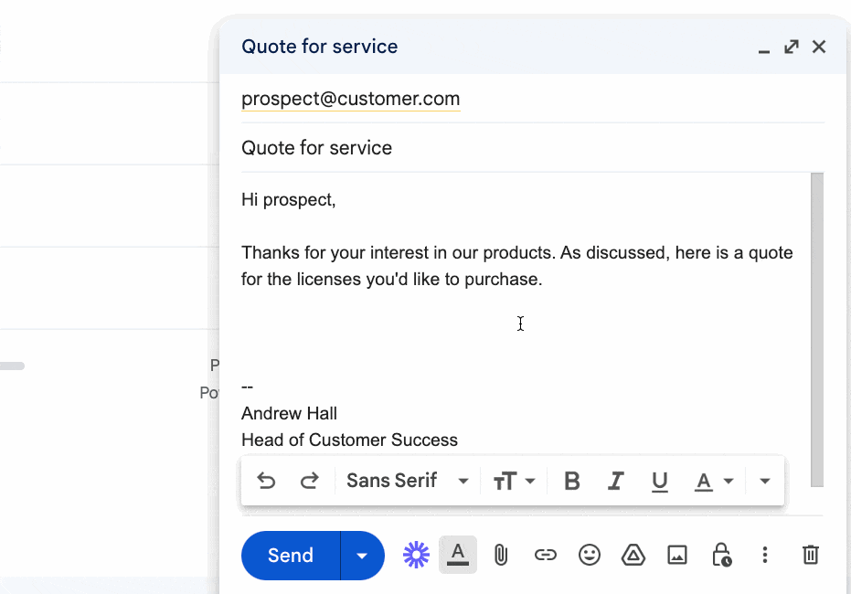 using tables in a snippet in gmail