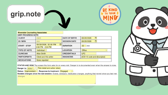 GIRP Progress Notes template cover