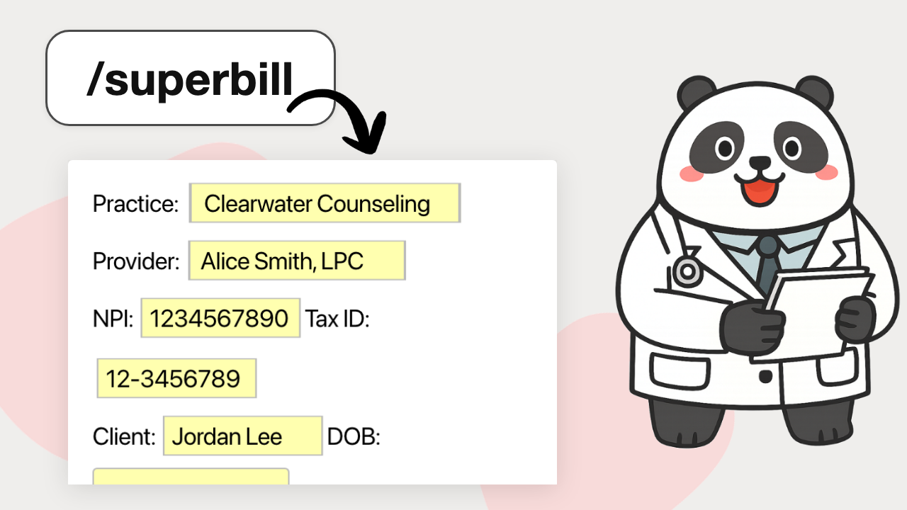 Superbill Template for Therapy