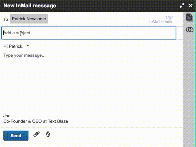 InMail example #1 in action